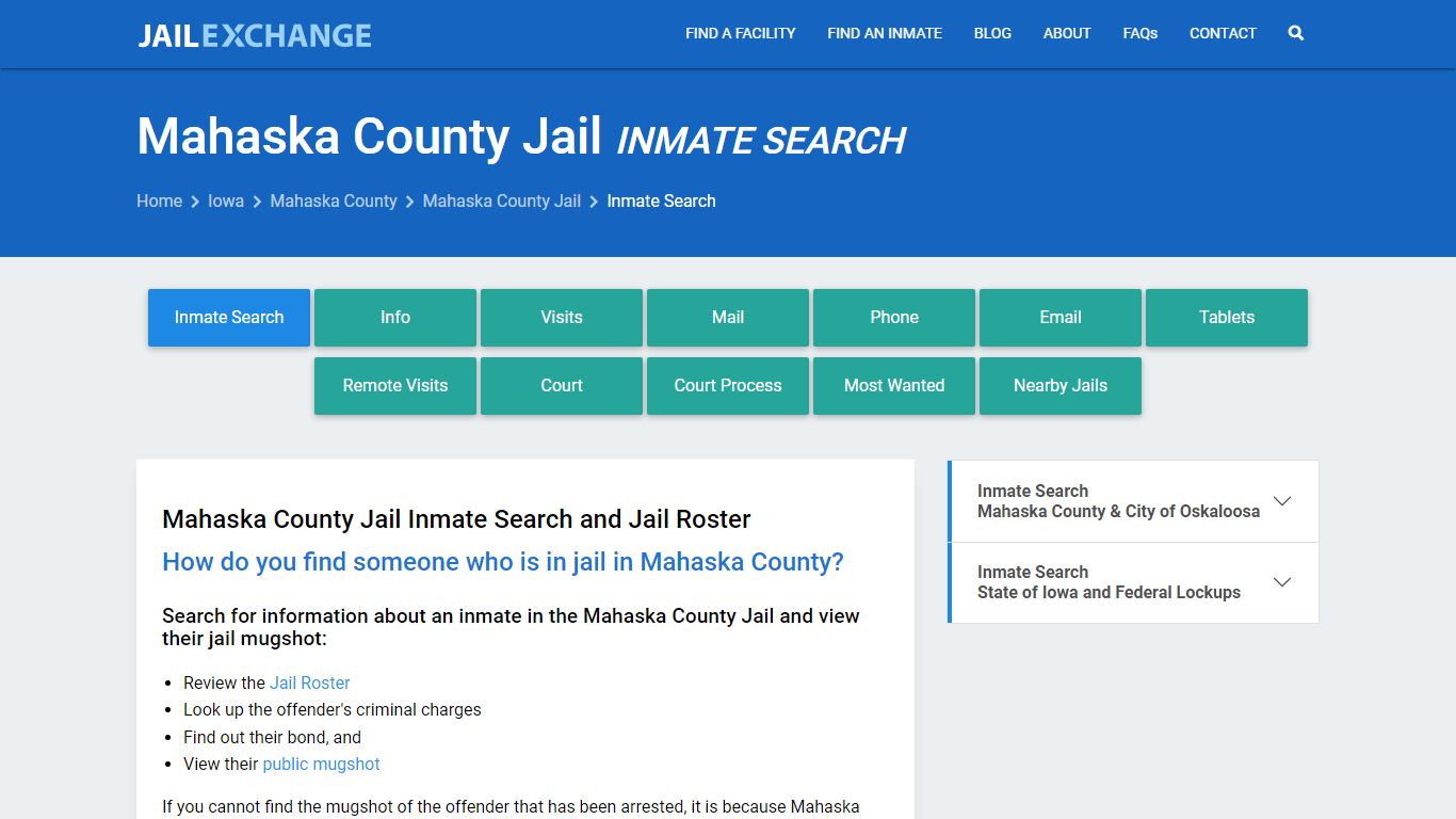 Inmate Search: Roster & Mugshots - Mahaska County Jail, IA
